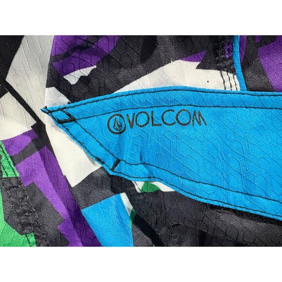 Volcom Board Shorts Men Blue Bright Graffiti Print Surf Skate Streetwear Sz 34 - Picture 10 of 10